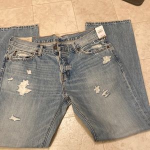Abercrombie and Fitch boot cut jeans 34x32 Buttonfly NWT Mens